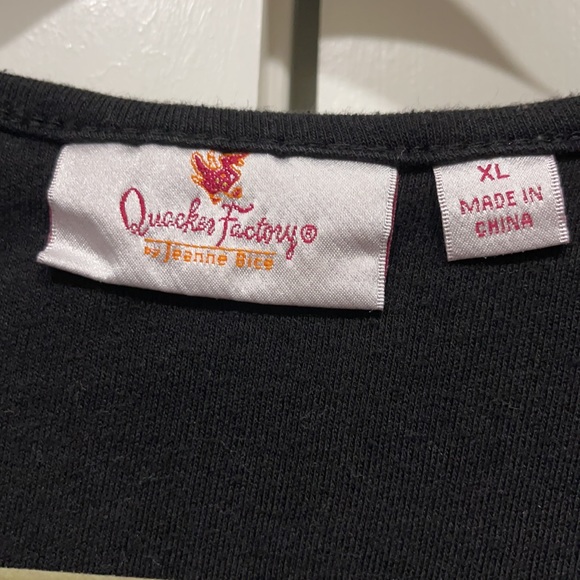 The Quacker Factory Black Shirt with Red Sleigh Sweater with Bling, Size XL - Picture 3 of 5